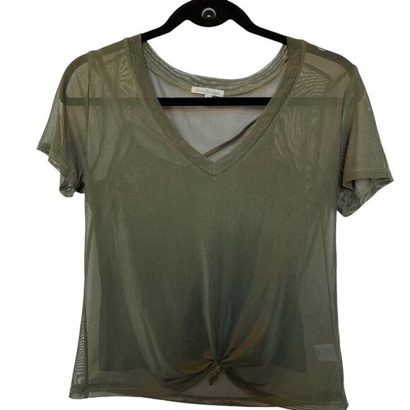 Charlotte Russe Tank tshirt  2 piece. green Medium NWOT - Picture 1 of 13